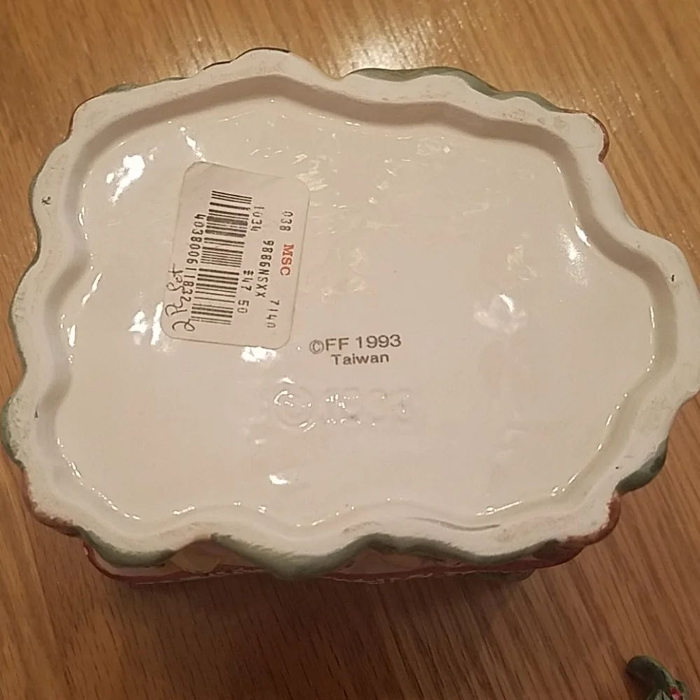 Fitz & Floyd Christmas Sugar Bowl w/Lid & Spoon Night Before Christmas